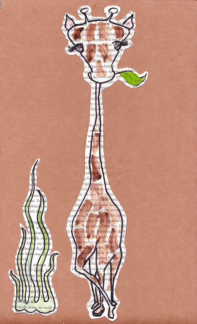 Illustration auf Pappe Giraffe